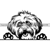 Lhasa Apso Peeking Dog Breed ClipArt SVG
