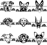 27 WORLD FAMOUS PEEKING DOG Breed Top Selling Designs SUPER BUNDLE ClipArt SVG