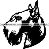 Schnauzer Giant Dog Breed Head Face ClipArt SVG