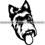 Scottish Terrier Dog Breed Head Face ClipArt SVG