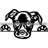 Staffordshire Terrier Peeking Dog Breed ClipArt SVG