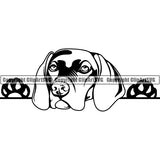 Vizsla Peeking Dog Breed ClipArt SVG
