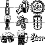 9 Beer Drinking Top Selling Designs Bottle Mug Can Logo BUNDLE ClipArt SVG