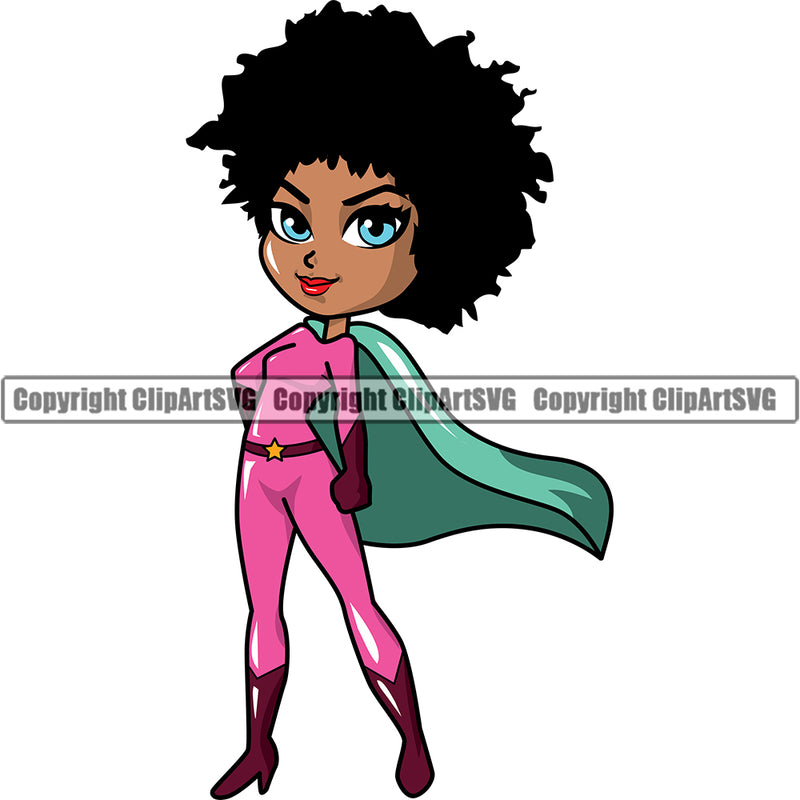 Black Woman Big Eyes African American Afro Nubian Queen ClipArt SVG
