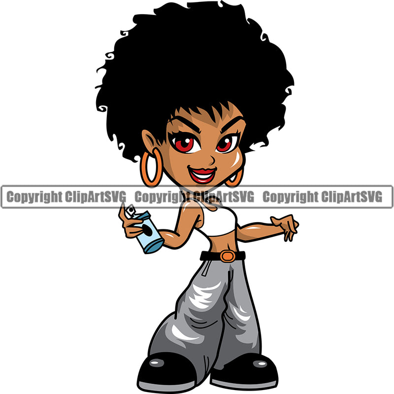 Black Woman Big Eyes African American Afro Nubian Queen ClipArt SVG