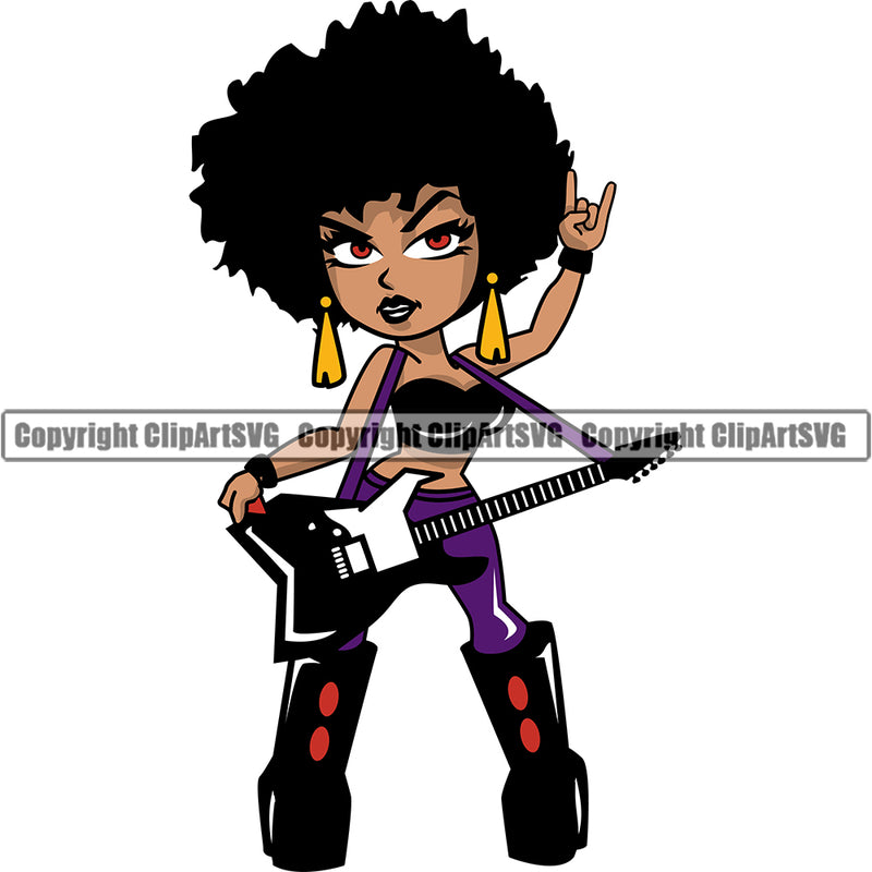 Black Woman Big Eyes African American Afro Nubian Queen ClipArt SVG