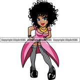 Black Woman Big Eyes African American Afro Nubian Queen ClipArt SVG
