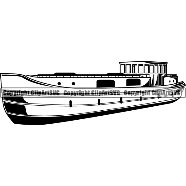 Boat Ship Water Travel River ClipArt SVG