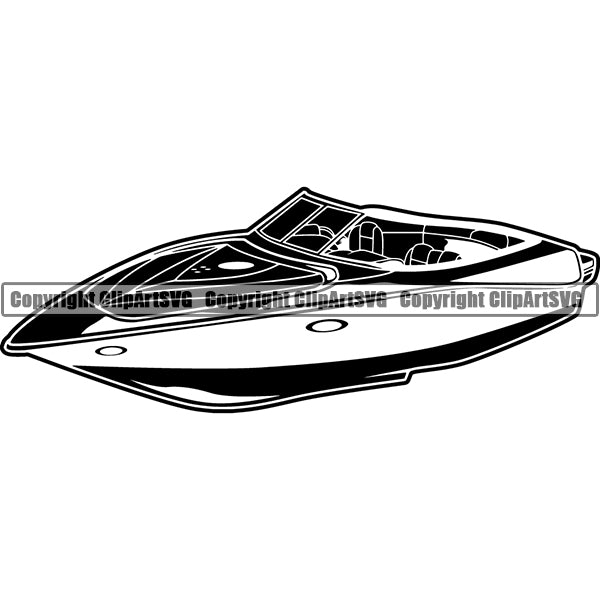Boat Ship Water Travel Speed ClipArt SVG
