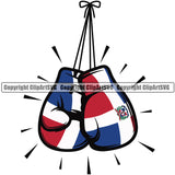 Country Map Nation National Flag Emblem Badge Dominican Republic Boxing Gloves Design Element Latin Latino Latina Spanish Caribbean Symbol Icon Global Official Sign Design Logo Clipart SVG\