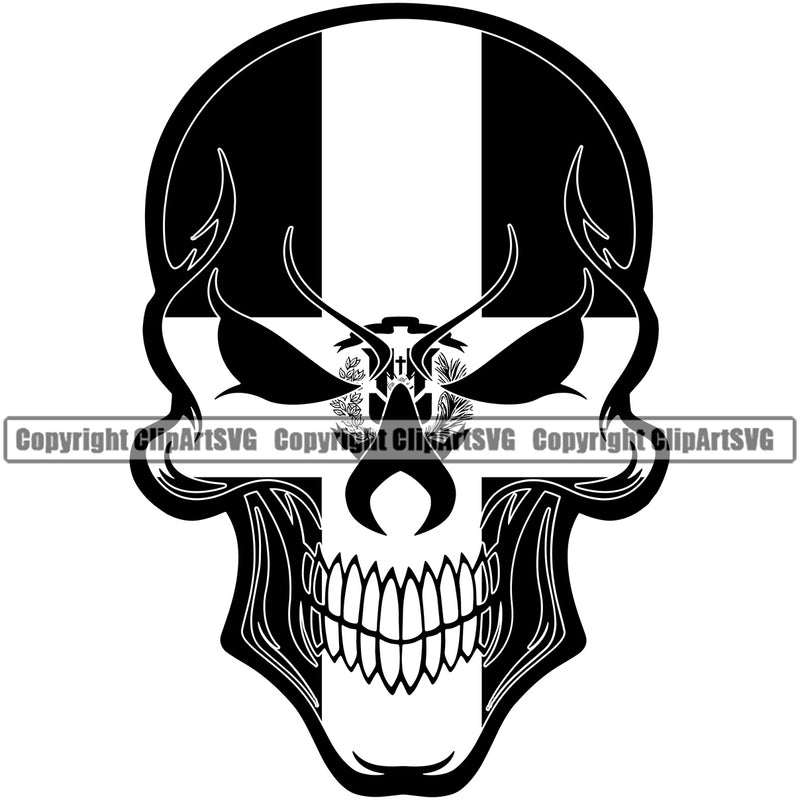 Country Map Nation National Flag Dominican Republic Skull Skeleton Design Element Eyes Emblem Badge Symbol Icon Latin Latino Latina Spanish Caribbean Island Official Sign Design Logo Clipart SVG
