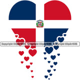 Country Map Nation National Dominican Republic Heart Full Design Element Flag Color Latino Latina Spanish Caribbean Island Emblem Badge Symbol Icon Global Official Sign Design Logo Clipart SVG