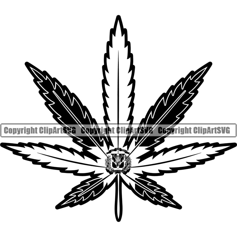 Country Map Nation National Dominican Republic Marijuana Leaf Flag Design Element Emblem Badge Symbol Icon Global Latin Latina Spanish Caribbean  Sign Design Logo Clipart SVG