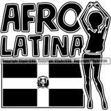 Country Map Nation National Flag Afro Latina Quote Black Color Design Element Emblem Dominican Republic Latin Latino Latina Spanish Symbol Icon Global Official Sign Design Logo Clipart SVG