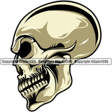 Yellow Color Head Body Death Skeleton Bone Scary Evil Skull Skeleton Horror Killer Tongue Out Clipart SVG