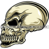 Color Head Vector Skeleton Bone Tribal Element Scary Evil Skull Skeleton Horror Clipart SVG