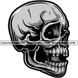 Vintage Human Skull Skeleton Head Vector Skeleton Bone Vintage Scary Evil Halloween Logo ClipArt SVG