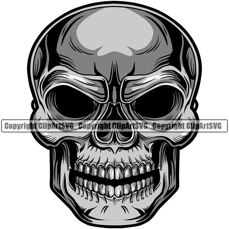 Death Evil Skull Horror Skeleton Horror Tattoo  Scary Death Halloween Grunge Gothic Spooky Face Logo Vector Clipart SVG