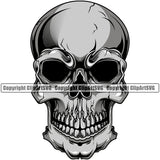 Shadow Color Skull Head Face Scary Skull Head Evil Horror Tattoo Skeleton Grunge Gothic Spooky Logo Clipart SVG