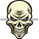 Scary Skull Wild Crazy Insane Devil Dead Head Death Evil Kill Killer Tattoo Bone Satan Design Artist Art Logo Clipart SVG