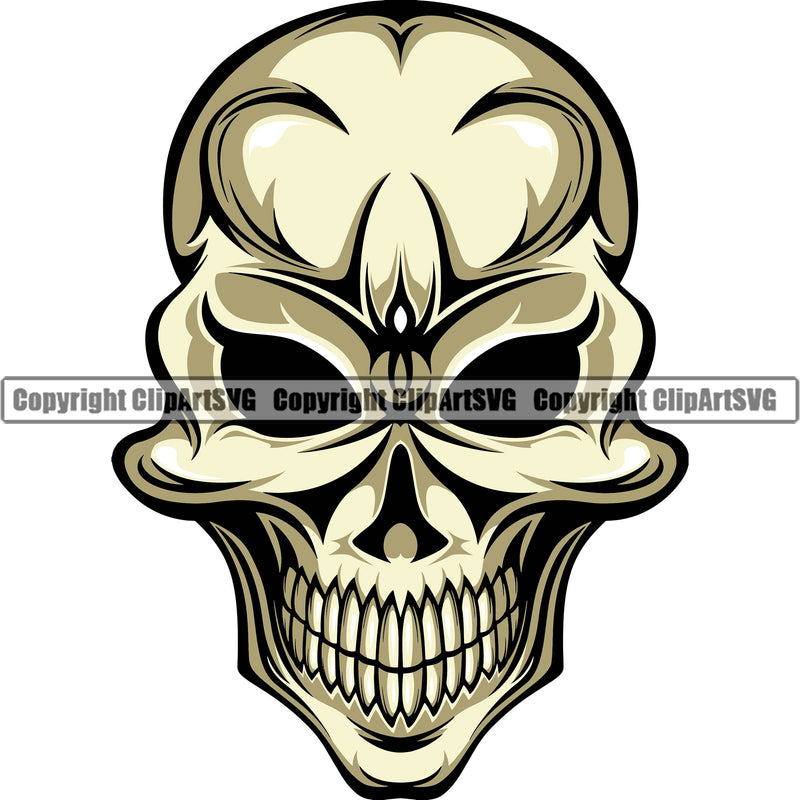 Skull Head Evil Teeth Art Gothic Texture Graphic Vintage Horror Danger Scary Bone Spooky ClipArt SVG