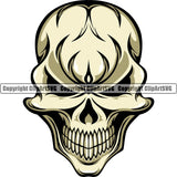 Scary Skull Grinning Death Evil Grin Kill Killer Tattoo Human Head Skeleton Bone Vintage Design Logo Clipart SVG