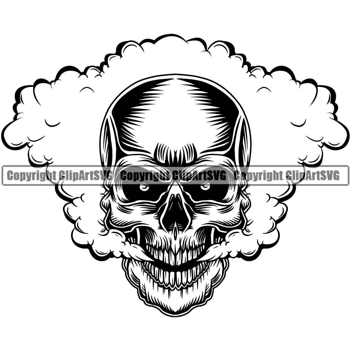 Smoky Cloud Skull Head Evil Death Horror Smoke Grunge Gothic Skeleton ...