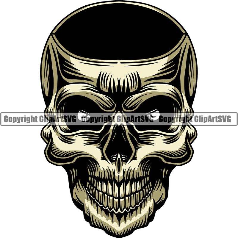 Color Yellow Death Evil Skull Horror Skeleton Head Evil Horror Tattoo Skeleton Scary Skull Logo Clipart SVG