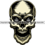 Yellow Color Read Eyes Skull Head Scary Skull Head Evil Horror Tattoo Skeleton  Vector Logo Clipart SVG