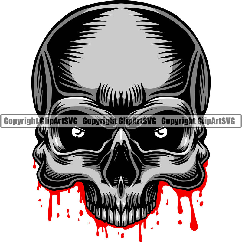 Blood Dripping Colors New Design  Death Evil Skull Horror Skeleton Scary Skull Head Evil Horror Tattoo Skeleton Clipart SVG