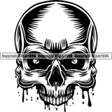 Skull Head Blood Dripping Danger Logo Scary Evil Horror Tattoo Skeleton Death Evil Skull Horror Skeleton Vector Clipart SVG