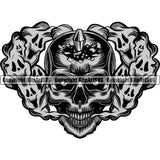 Smoke Ghost Skull Head Death Halloween Grunge Gothic Spooky Face Evil Horror Tattoo Danger Vector Clipart SVG