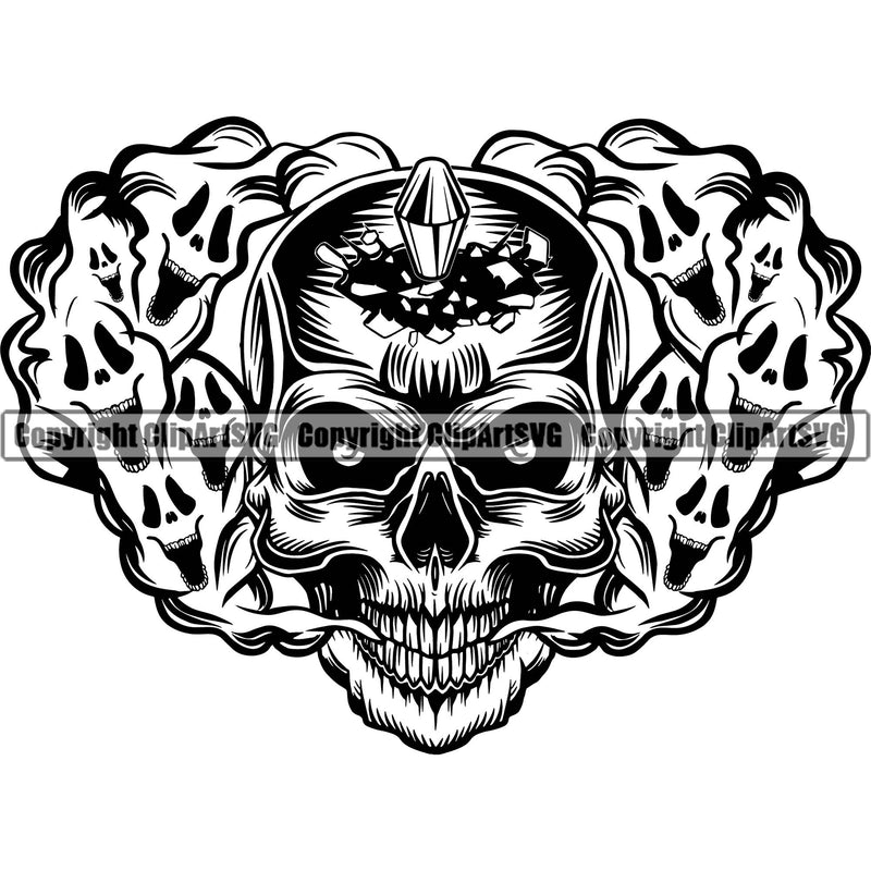 Smoke Ghost Amazing Skull Head And Danger Look Death Evil Skull Horror Skeleton Clipart SVG