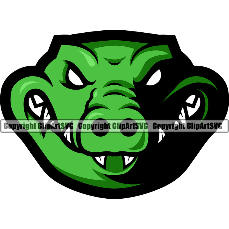 Alligator Crocodile Gator Dragon Lizard Predator Komodo Dragon River Carnivore Mascot Cold Blooded Amphibians Tropical Reptile Animal Jungle Sport Team Game  ClipArt SVG