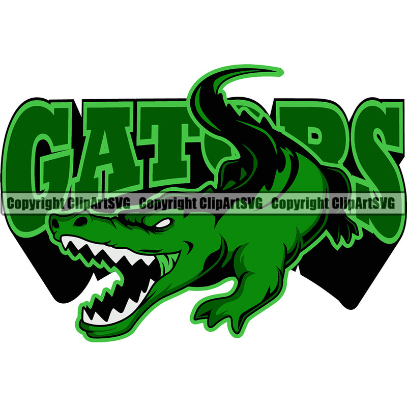 Angry Crocodile Head Mascot Wild Animal Bumper Sticker Green And White Clipart SVG