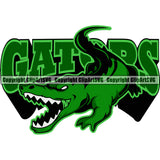 Angry Crocodile Head Mascot Wild Animal Bumper Sticker Green And White Clipart SVG