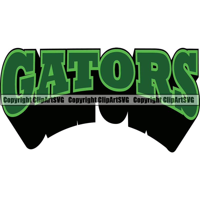 Animal Alligator Mascot Green Element Gators Color Clipart SVG