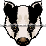 Animal Badger Head Face Animal Mammal Cartoon  Mascot Design Logo Clipart Svg