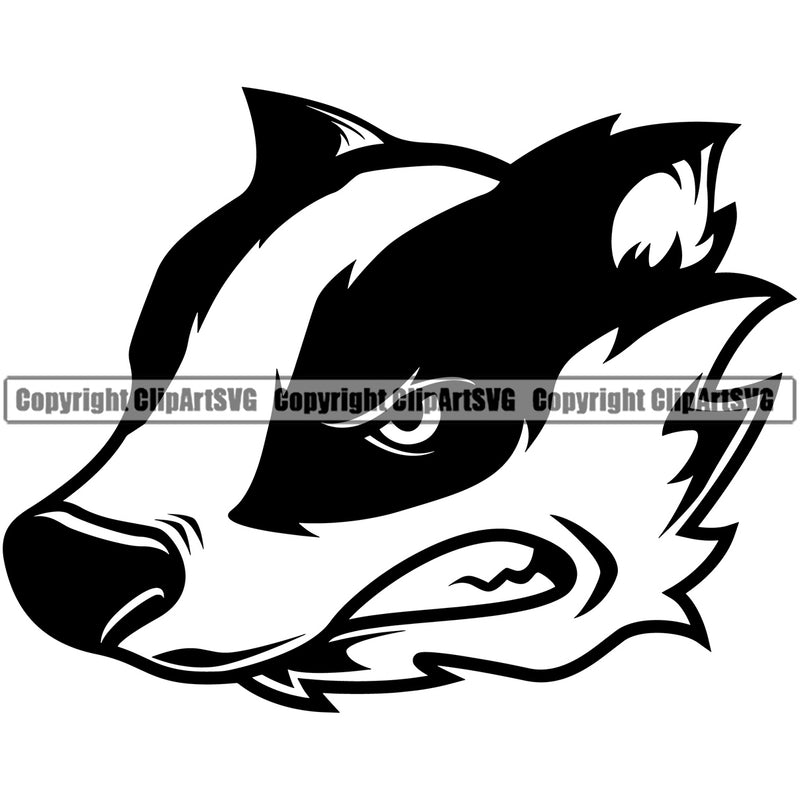 Wildlife Wild Honey Mean Aggressive Animal Zoo Design Element Logo Clipart SVG