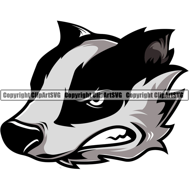 Clipart Badger Mascot Animal Badger Vector Wildlife Wild Honey SVG