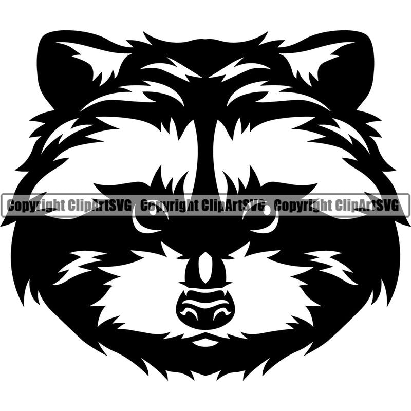 Animal Badger Mascot Head Face Vinyl Decal Cute Raccoon Clipart SVG