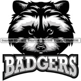 Badger Sport Team Logo Vector Animal Badger Mascot Color Combo Clipart SVG