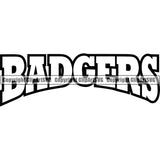 White Background Badger Mascot Skunk Sketch Drawing Isolated Clipart SVG
