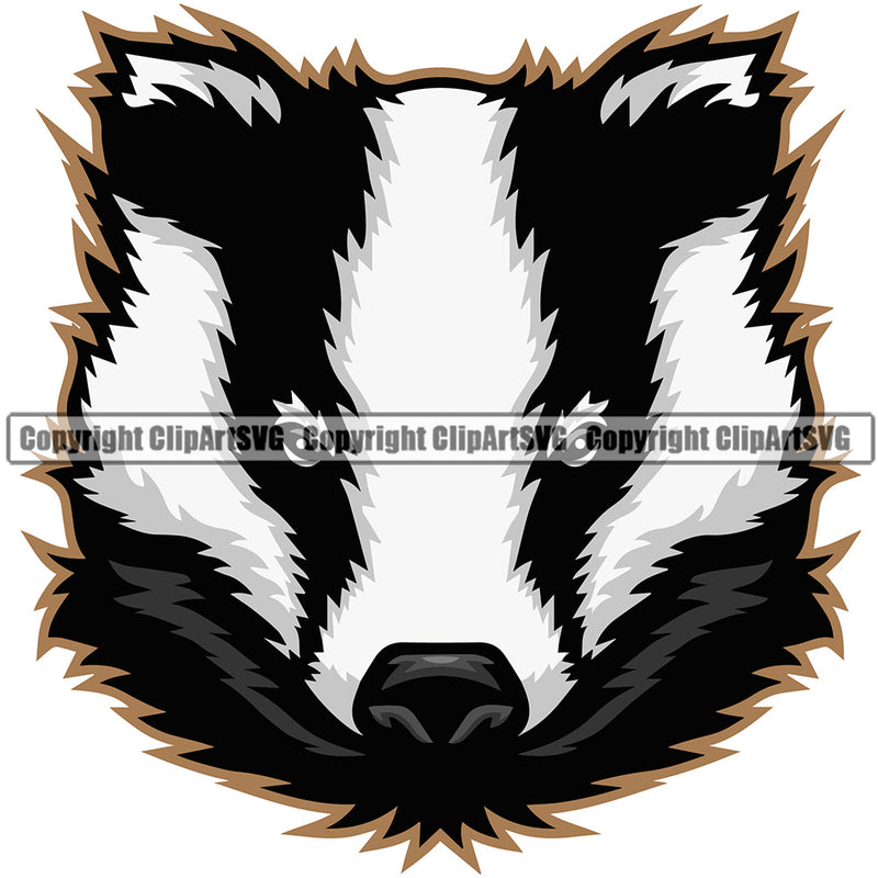 Honey Badger Files For Circuit Animal Badger Mascot Color Head Clipart SVG