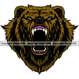 Bear Character Animal Print Teddy Style Anatomy Scary Brown Sports Team Game Mascot Vintage Head Bear Clipart SVG