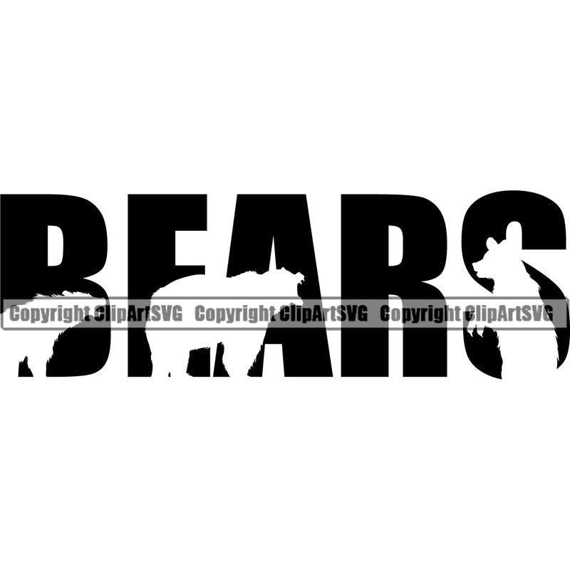 Bear Powerful Isolated Killer Black Grass Fainted Bog Wood Sports Team Game Mascot Adult Alaskan Bears Jungle Mask Strong Clipart SVG