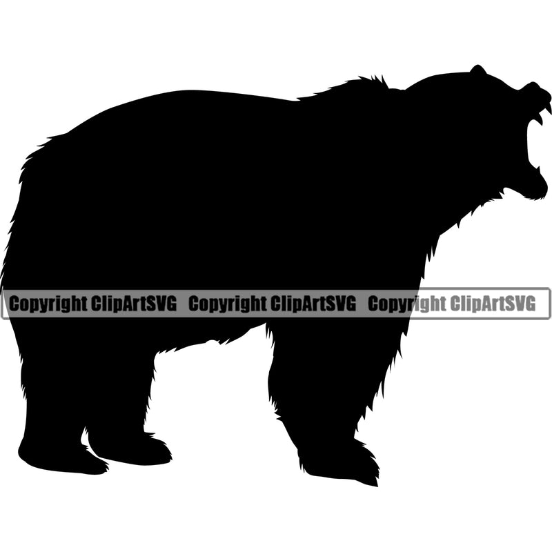 Bear Powerful Isolated Killer Black Grass Baby Spring Wood Sports Team Game Mascot Adult Alaskan Bears Jungle Mask Strong Clipart SVG