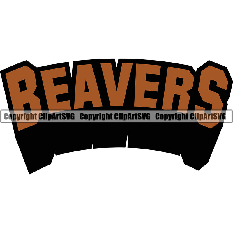 Beaver Natural Animal Wild Brown Graphic Cartoon Eating Sports Team Game Mascot Teeth Forest Tail Wood Standing Outdoors ClipArt SVG