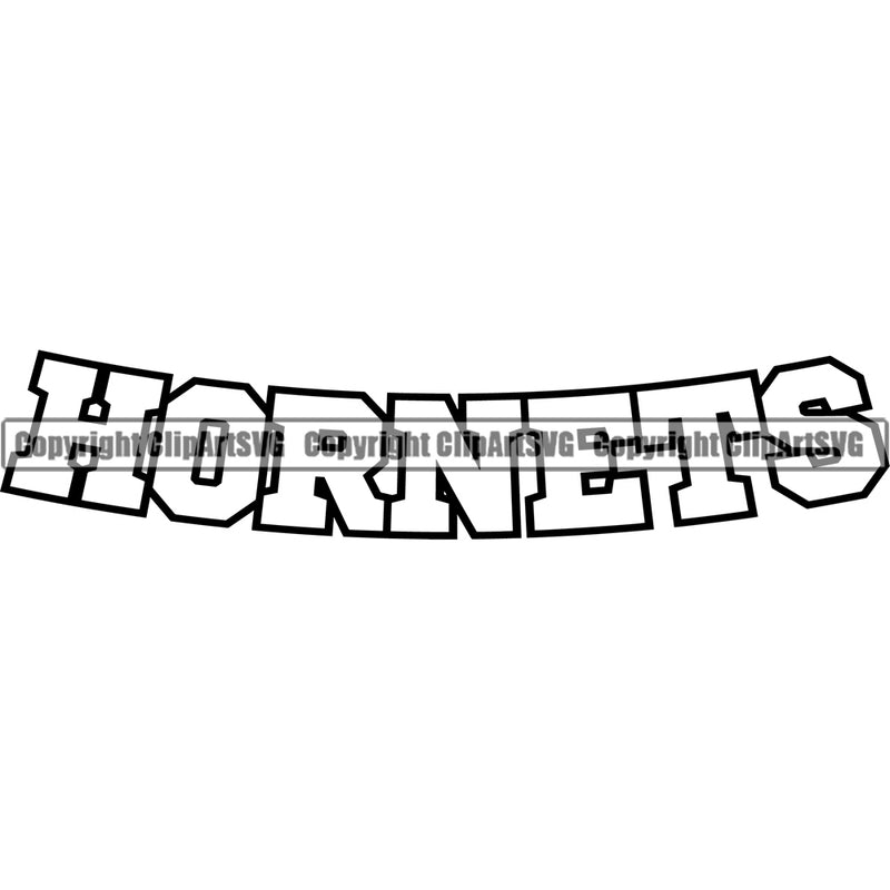 Hornets Animal Bee Hornet Mascot Text Honeycomb Bumblebee Hornet Yellow Jacket Logo Clipart SVG