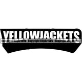 Bee Bumblebee Yellowjacket Stinger Insect Cartoon School Team Sport Mascot Text Logotype Word Logo Clipart SVG